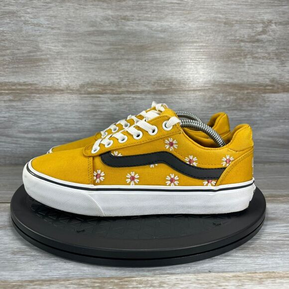 Vans Women's Ward Deluxe Floral Embroidery Golden Sneakers Size 7 - Picture 1 of 10